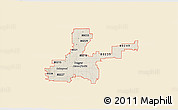 Classic Style 3D Map of ZIP codes starting with 802, single color outside