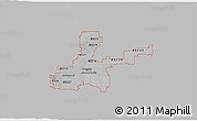 Gray 3D Map of ZIP codes starting with 802, single color outside