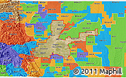 Satellite 3D Map of ZIP codes starting with 802, political outside