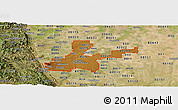Physical Panoramic Map of ZIP codes starting with 802, satellite outside