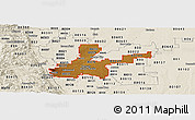 Physical Panoramic Map of ZIP codes starting with 802, shaded relief outside