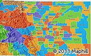 Political 3D Map of ZIP code 80204