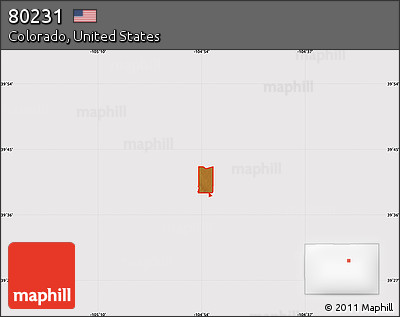 Physical Map of ZIP Code 80231, cropped outside