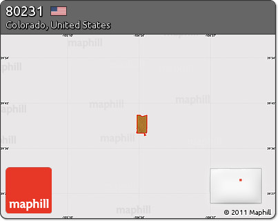 Physical Map of ZIP Code 80231, cropped outside