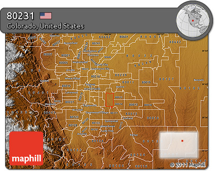 Physical Map of ZIP Code 80231