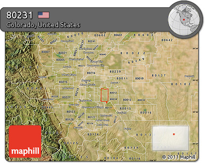 Satellite Map of ZIP Code 80231