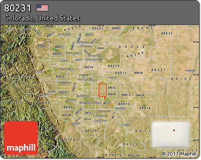 Satellite Map of ZIP Code 80231