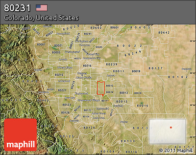 Satellite Map of ZIP Code 80231