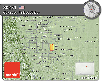 Savanna Style Map of ZIP Code 80231