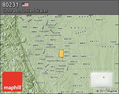 Savanna Style Map of ZIP Code 80231