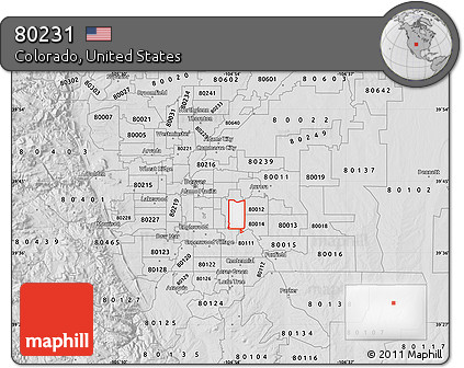 Silver Style Map of ZIP Code 80231