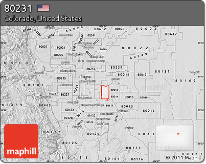 Silver Style Map of ZIP Code 80231
