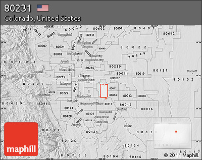 Silver Style Map of ZIP Code 80231