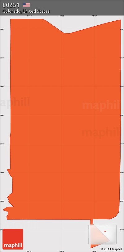 Political Simple Map of ZIP Code 80231, cropped outside