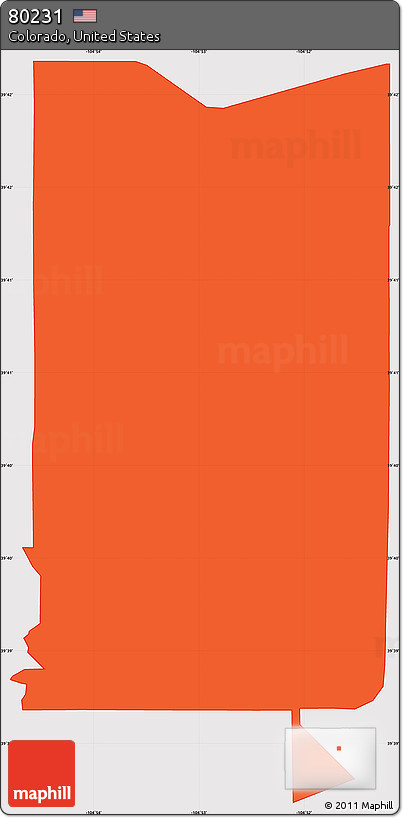 Political Simple Map of ZIP Code 80231, cropped outside