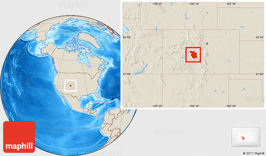 Shaded Relief Location Map of Chaffee County