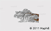 Physical 3D Map of Clear Creek County, cropped outside