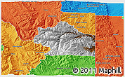 Physical 3D Map of Clear Creek County, political outside
