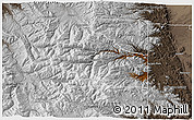 Physical 3D Map of Clear Creek County, semi-desaturated
