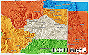 Shaded Relief 3D Map of Clear Creek County, political outside