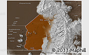 Physical 3D Map of Costilla County, semi-desaturated