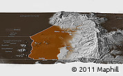 Physical Panoramic Map of Costilla County, darken, semi-desaturated