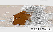 Physical Panoramic Map of Costilla County, lighten