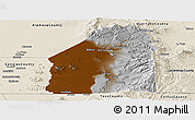 Physical Panoramic Map of Costilla County, shaded relief outside
