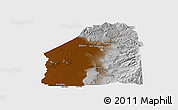 Physical Panoramic Map of Costilla County, single color outside