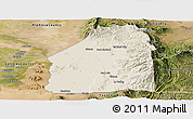 Shaded Relief Panoramic Map of Costilla County, satellite outside