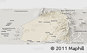 Shaded Relief Panoramic Map of Costilla County, semi-desaturated