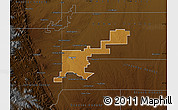 Physical Map of Denver County, darken