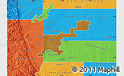 Physical Map of Denver County, political outside