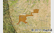 Physical Map of Denver County, satellite outside