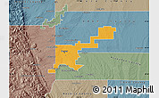 Political Map of Denver County, semi-desaturated