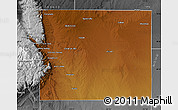 Physical Map of El Paso County, desaturated
