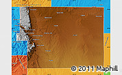 Physical Map of El Paso County, political outside