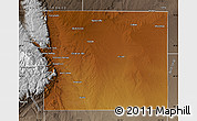 Physical Map of El Paso County, semi-desaturated