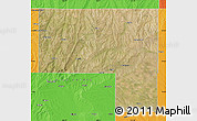 Satellite Map of Elbert County, political outside