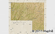 Satellite Map of Elbert County, shaded relief outside