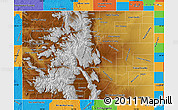 Physical Map of Colorado, political outside