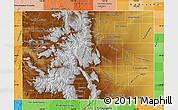 Physical Map of Colorado, political shades outside