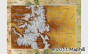 Physical Map of Colorado, satellite outside