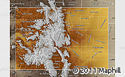 Physical Map of Colorado, semi-desaturated