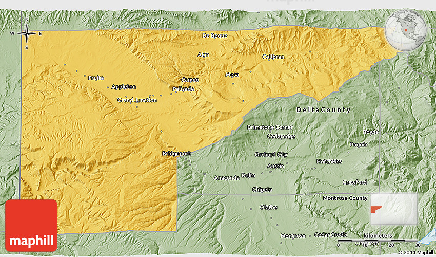 Map Of Mesa County Colorado Savanna Style 3D Map Of Mesa County