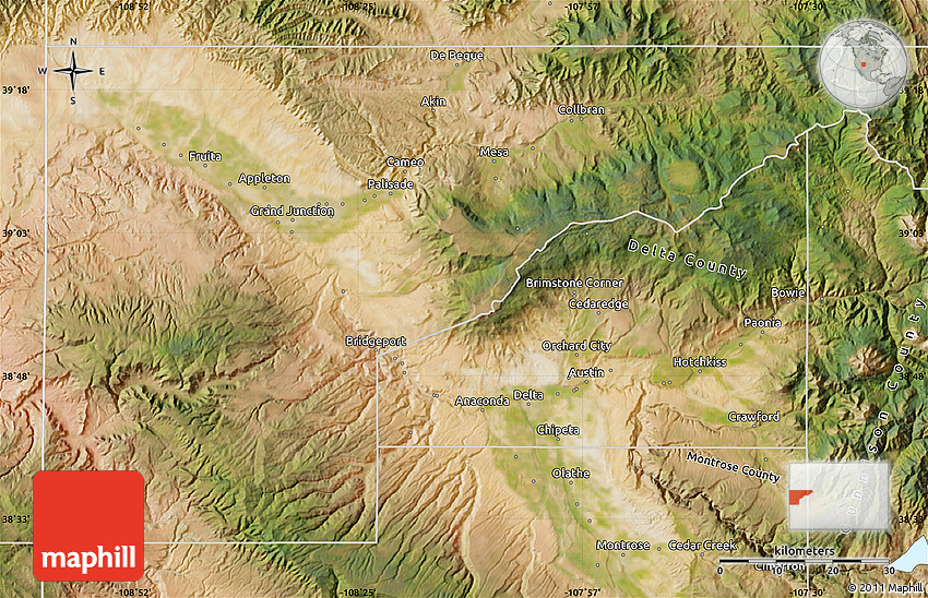 Satellite Map of Mesa County
