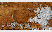 Physical Map of Rio Blanco County