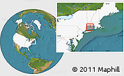 Satellite Location Map of ZIP code 06111, highlighted country, highlighted state