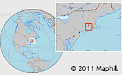 Gray Location Map of ZIP code 06268