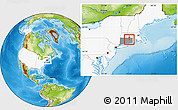 Physical Location Map of ZIP code 06268, highlighted country, highlighted state